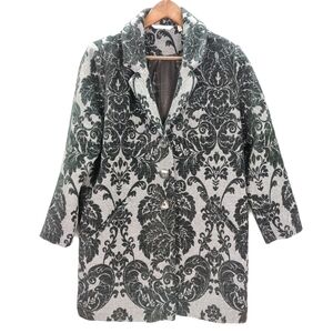 Soft Surroundings Coat Black Chenille Damask PS